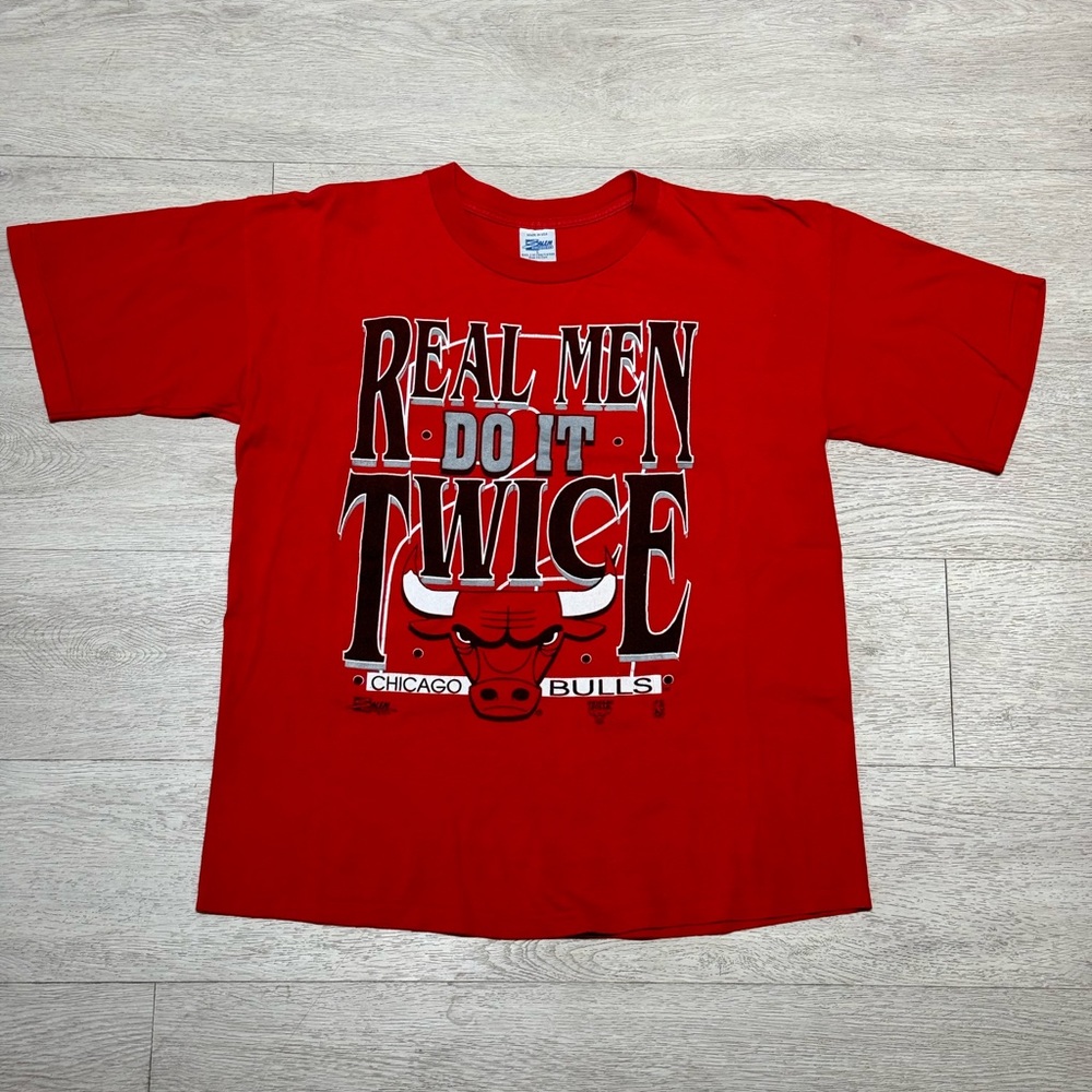 Vintage Chicago Bulls NBA 1992 Salem T-Shirt Jordan Pippen USA Mens Size Large